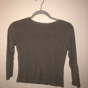 Cropped stripped brandy long sleeve